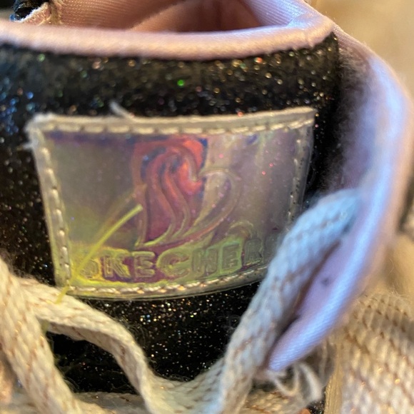 SKECHERS Girl Sparkly Black High-Top Sneakers Size 3 - Picture 4 of 6